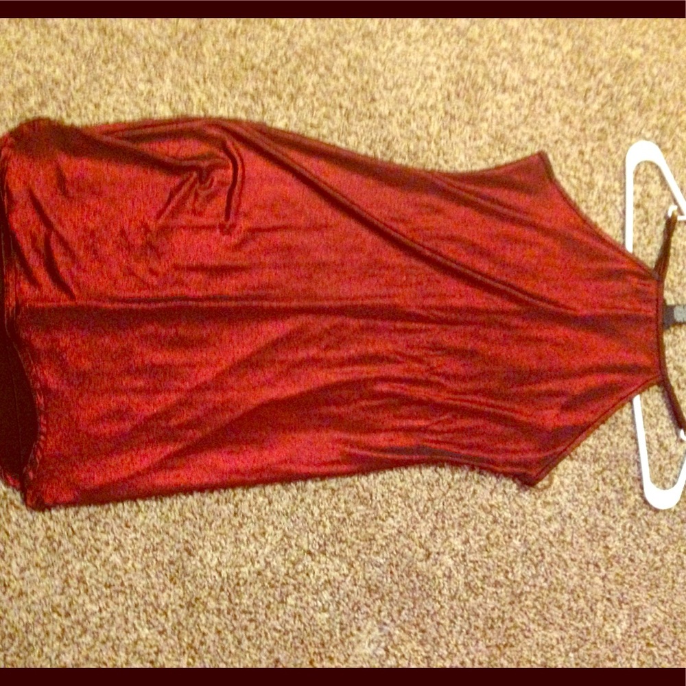 Red strap dress
